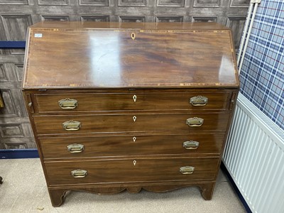 Lot 417 - A GEORGE III MAHOGANY BUREAU