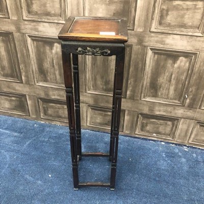 Lot 415 - A CHINESE HARDWOOD SQUARE PEDESTAL