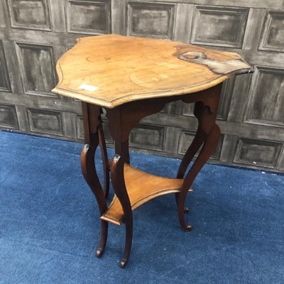 Lot 419 - AN EDWARDIAN TRIANGULAR OCCASIONAL TABLE