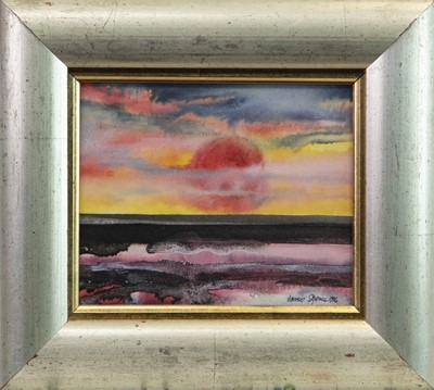 Lot 676 - SUNSET, A WATERCOLOUR BY JAMES SPENCE