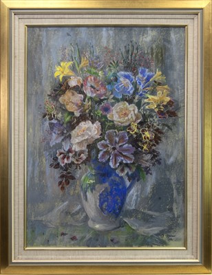 Lot 679 - MIDSUMMER FLOWERS, A MIXED MEDIA BY MARY ARMOUR
