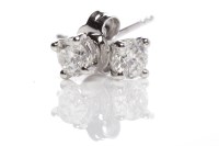 Lot 261 - PAIR OF DIAMOND STUD EARRINGS each diamond...