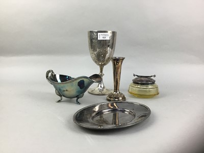 Lot 523 - A SILVER PRIZE GOLBET AND PLATED ITEMS