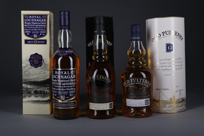 Lot 1382 - TWO BOTTLES OF OLD PULTENEY AGED 12 YEARS AND ROYAL LOCHNAGAR AGED 12 YEARS