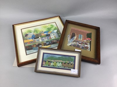 Lot 524 - THREE FRAMED FABRIC WORKS BY MARION H GRAY