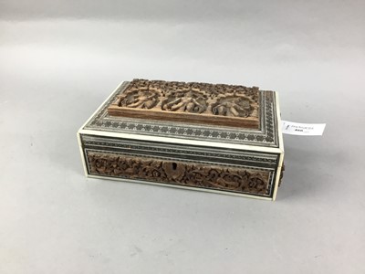 Lot 466 - AN EARLY 20TH CENTURY INDIAN CARVED WOOD BOX AND OTHER OBJECTS