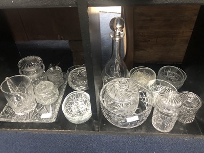 Lot 481 - A LOT OF CRYSTAL DISHES, JARS AND JUGS