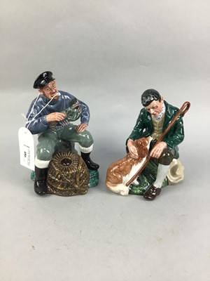 Lot 486 - A LOT OF FIVE ROYAL DOULTON FIGURES INCLUDING 'THE LOBSTER MAN