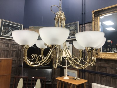 Lot 497 - A MODERN BRASS CEILING LIGHT