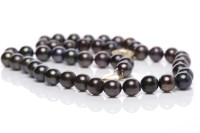 Lot 270 - BLACK FRESHWATER PEARL NECKLACE formed by...