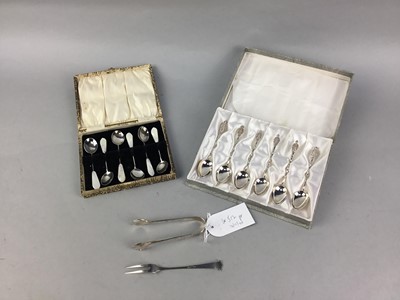 Lot 512 - A SET OF SIX SILVER COFFEE SPOONS AND OTHERS