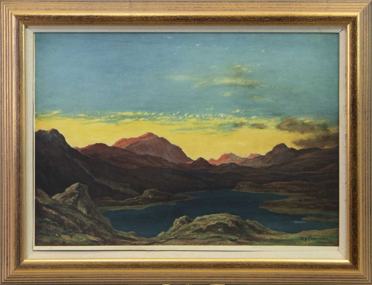 Lot 26 - SUNSET AT THE LOCH, A LITHOGRAPH BY D Y CAMERON