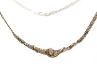 Lot 273 - EIGHTEEN CARAT GOLD DIAMOND SET NECKLET with a...