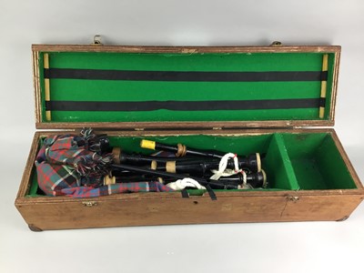 Lot 520 - A SET OF EBONISED BAGPIPES