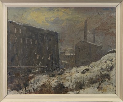 Lot 23 - FACTORIES IN THE SNOW, A MAJOR WORK BY HERBERT WHONE
