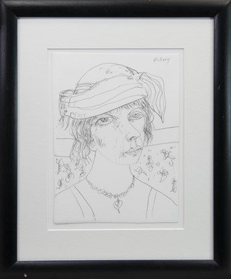 Lot 700 - A DAY AT THE RACES, A PENCIL BY JOHN BELLANY