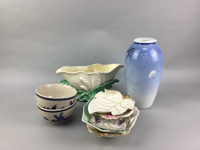 Lot 510A - A ROYAL COPENHAGEN VASE AND OTHER CERAMICS