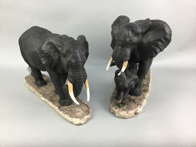 Lot 175A - A COMPOSITE FIGURE GROUP OF ELEPHANTS AND OTHER ANIMAL FIGURES