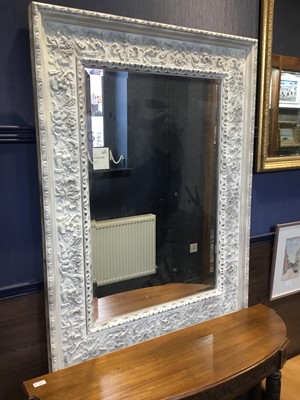 Lot 541 - A REPRODUCTION OVER MANTLE MIRROR