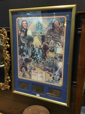 Lot 543 - AN AUTOGRAPHED COLOUR POSTER PRINT OF THE WIZRD OF OZ