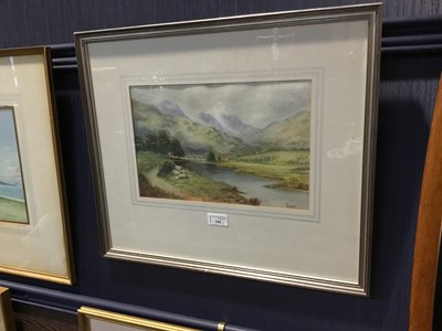 Lot 544 - A HIGHLAND RIVER SCENE BY H LAUDER