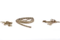 Lot 284 - THREE NINE CARAT GOLD CHAINS two box link, one...