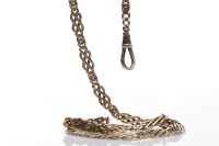 Lot 290 - NINE CARAT GOLD WATCH CHAIN with knotwork...