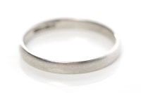 Lot 338 - PLATINUM WEDDING BAND size Q