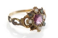 Lot 346 - VICTORIAN DRESS RING set centrally with an...