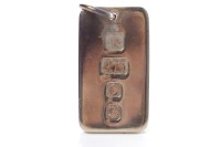 Lot 348 - NINE CARAT GOLD INGOT PENDANT 29.5g