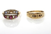 Lot 354 - VICTORIAN STYLE DOUBLE RING formed by two...