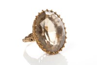 Lot 378 - LATER TWENTIETH CENTURY SMOKY QUARTZ RING set...