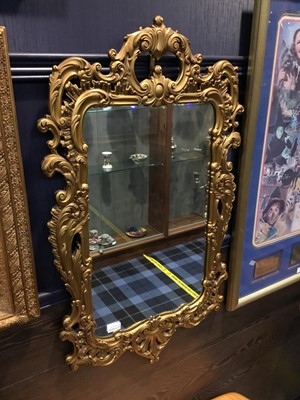 Lot 210A - A GILT FRAMED WALL MIRROR