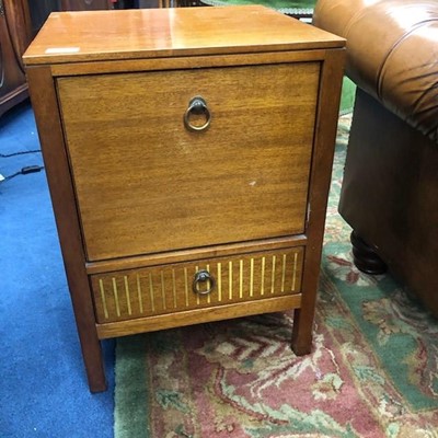 Lot 406A - A RETRO TEAK BEDSIDE CABINET