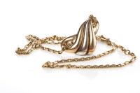 Lot 389 - NINE CARAT GOLD AND PENDANT ON CHAIN the...