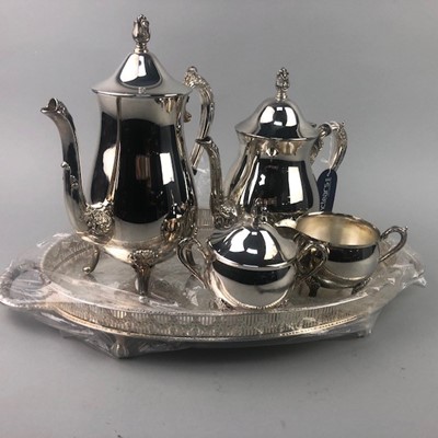 Lot 65 - A SILVER PLATED TEA SERVICE
