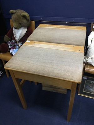 Lot 63 - A PAIR OF RETRO CHILDS' DESKS AND CHAIRS