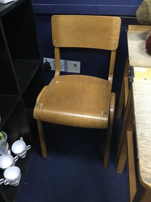Lot 63 - A PAIR OF RETRO CHILDS' DESKS AND CHAIRS