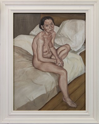 Lot 735 - NUDE STUDY, AN OIL BY ANGELA REILLY