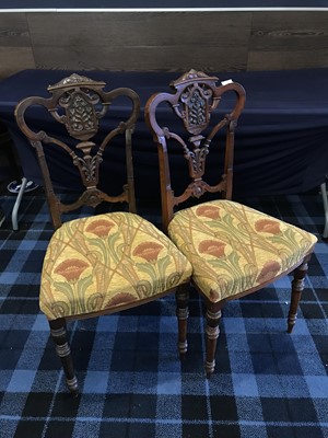 Lot 121 - A PAIR OF MAHOGANY SINGLE CHAIRS