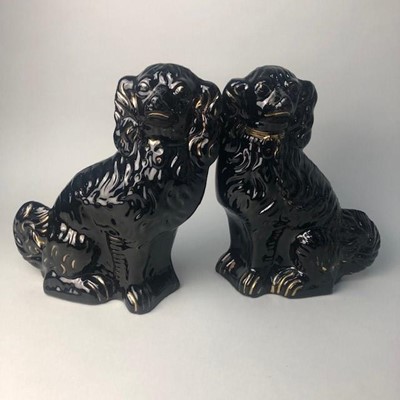 Lot 115 - A PAIR OF BLACK WALLY DOGS