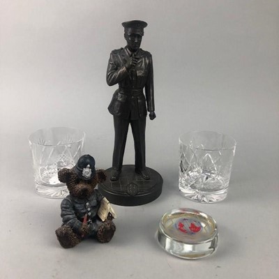 Lot 119 - POLICE INTEREST - BATON, TUMBLERS, AND TWO FIGURES