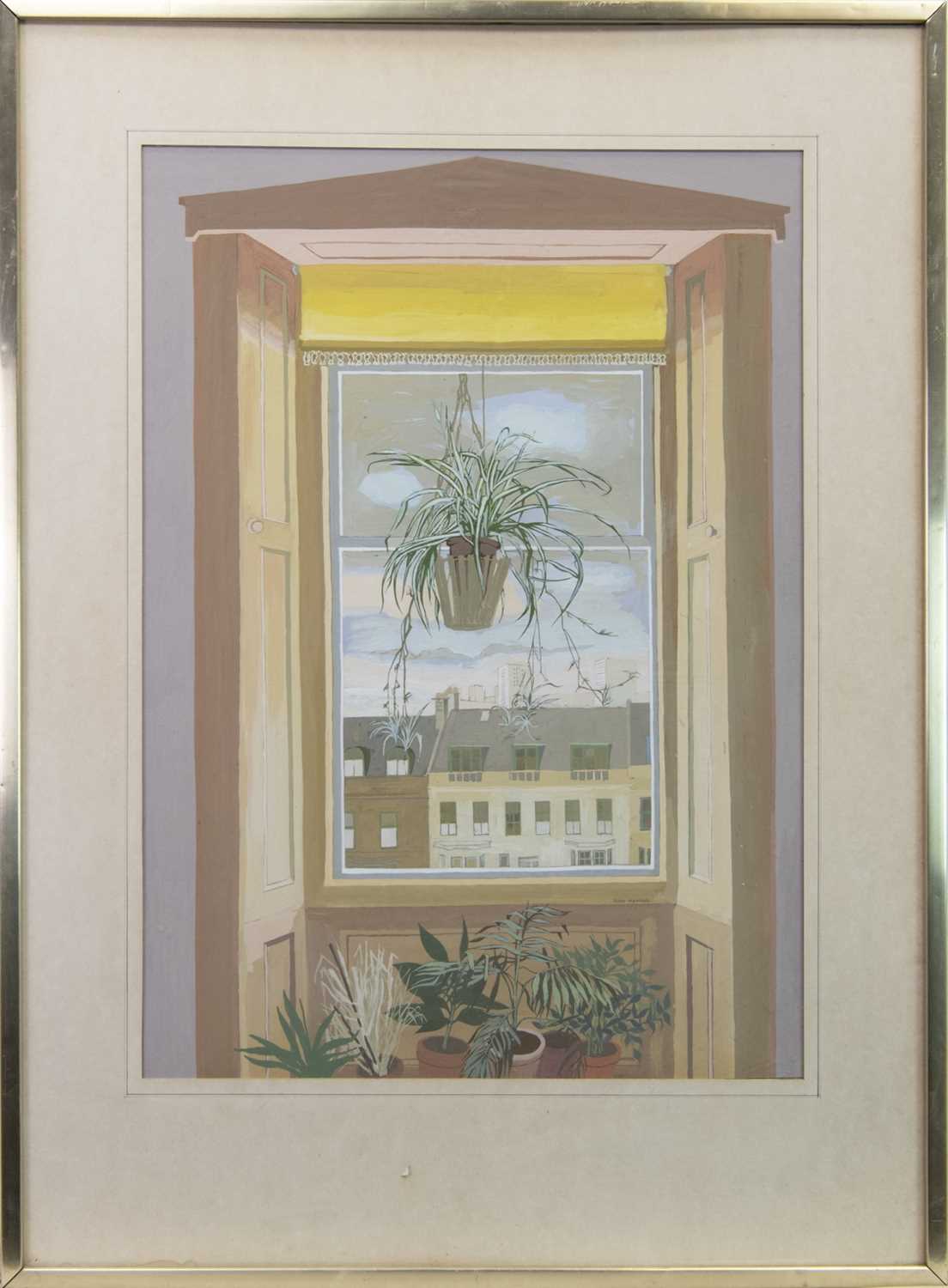 Lot 712 - GLASGOW WINDOW, A GOUACHE BY JEAN FLEMING