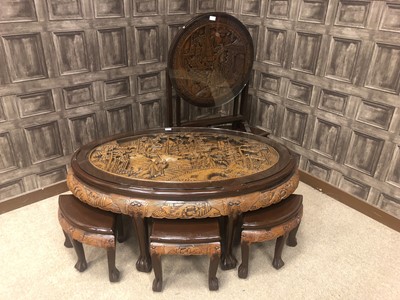 Lot 732 - A CHINESE SET OF TABLES AND A TABLE/SCREEN