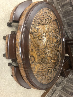 Lot 732 - A CHINESE SET OF TABLES AND A TABLE/SCREEN