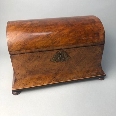 Lot 80 - A VICTORIAN WALNUT TEA CADDY