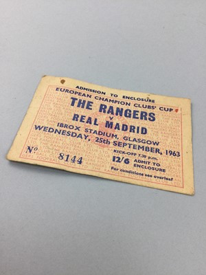 Lot 44 - A 1963 RANGERS F.C. VS REAL MADRID ENCLOSURE TICKET