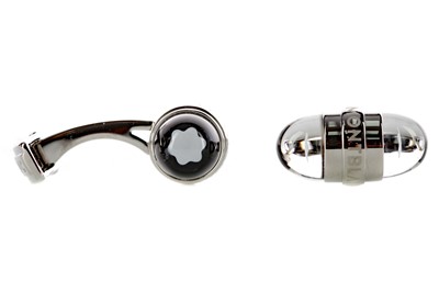 Lot 456 - A PAIR OF MONTBLANC CUFFLINKS AND WALLET