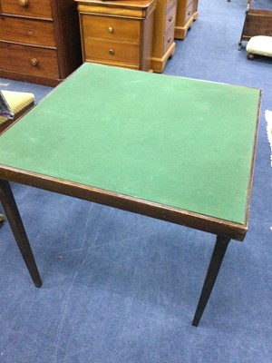 Lot 269 - A MAHOGANY FOLDING CARD TABLE