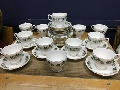 Lot 262 - A GAINSBOROUGH FLORAL AND GILT PART TEA SERVICE